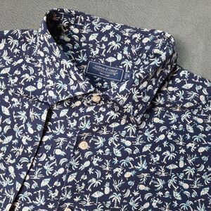 Vineyard Vines Shirt Mens Extra Large Blue Navy Hawaiian Nautical Tropical Beach